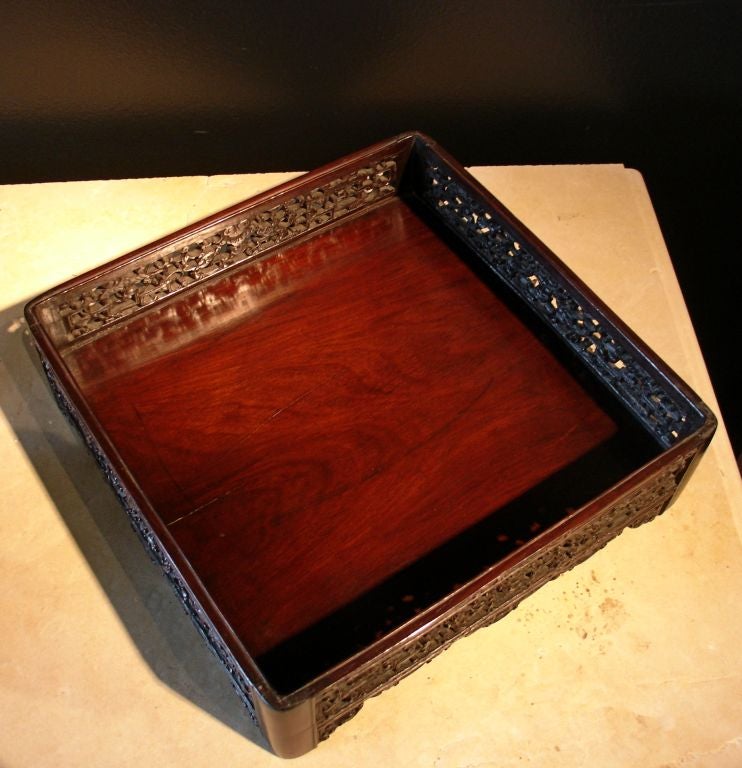 A Chinese Zitan Scholar's Tray 1