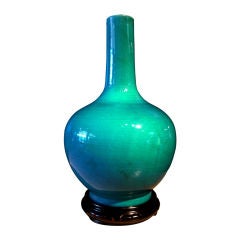 A Chinese Turquoise Glazed Porcelain Bottle Vase