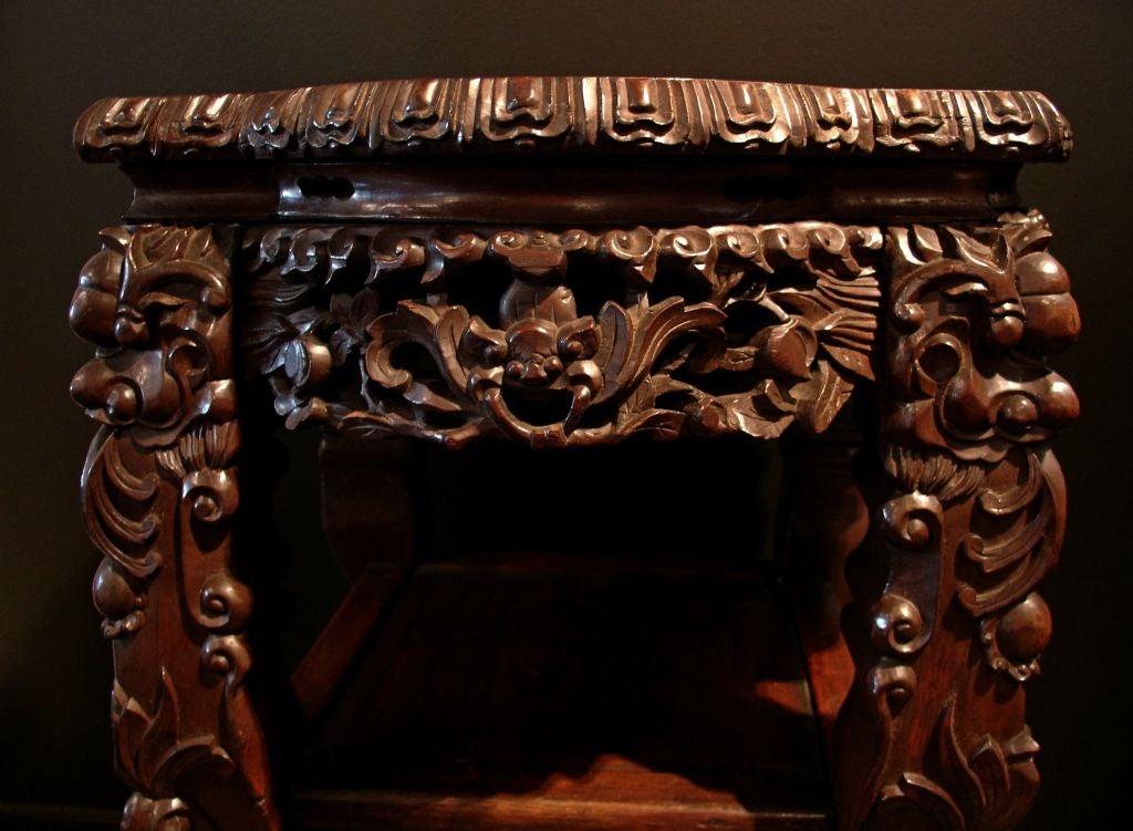 19th Century A Chinese Export Quatrefoil  Marble Top Table