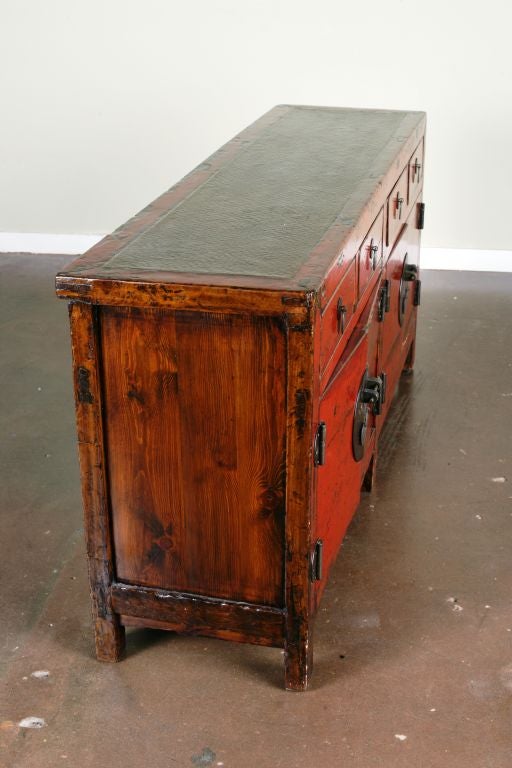 red buffet sideboard