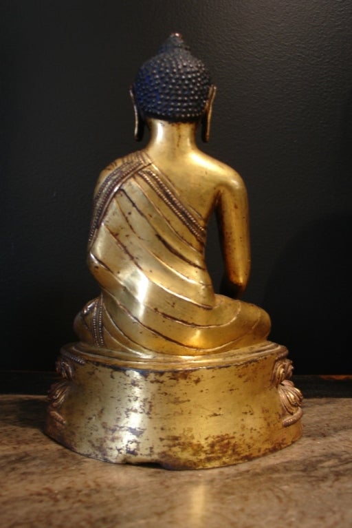 18th Century and Earlier A Nepalese Gilt Bronze Statue of  the Buddha