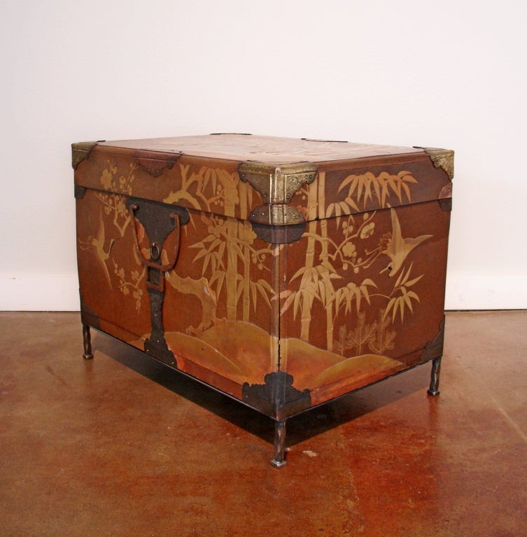 Japanese Lacquer Chest In Fair Condition In Austin, TX