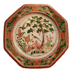 Antique A Kangxi Famille Verte Octagonal Charger