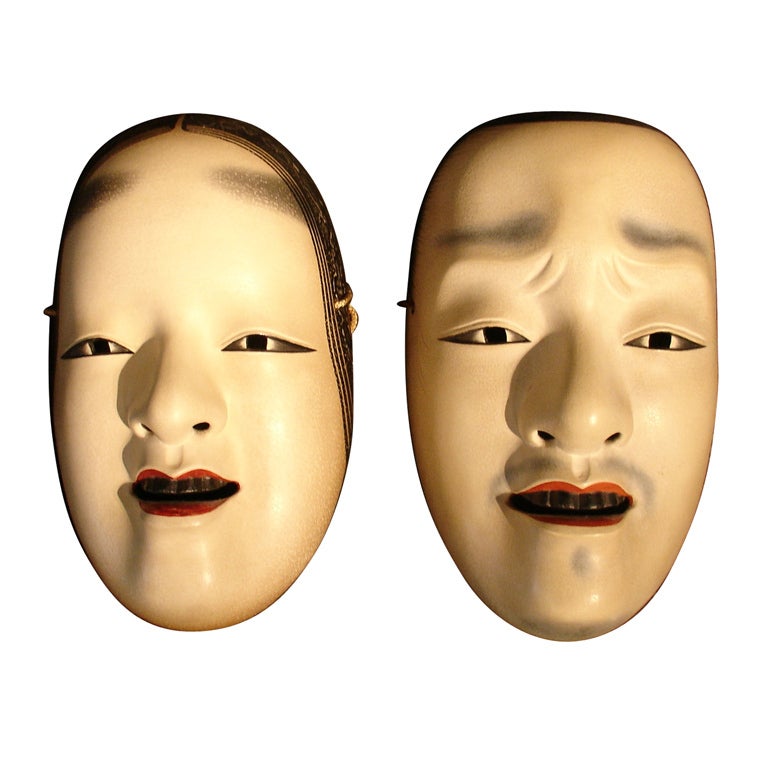 A Pair of Japanese Noh Masks