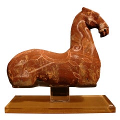 Antique A Han Dynasty Painted Pottery Model of a Horse