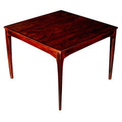 Vintage French Art Deco Amboyna Veneered Square Table