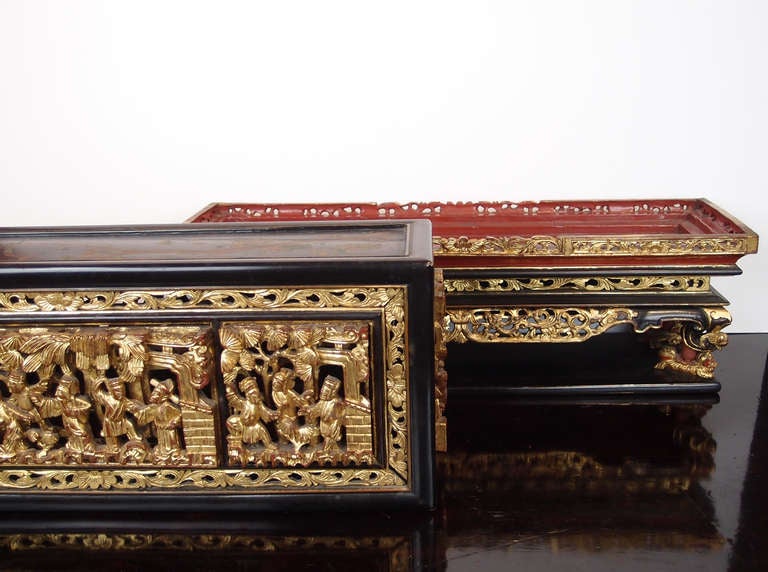 19th Century A Chinese Carved and Gilt Temple Box