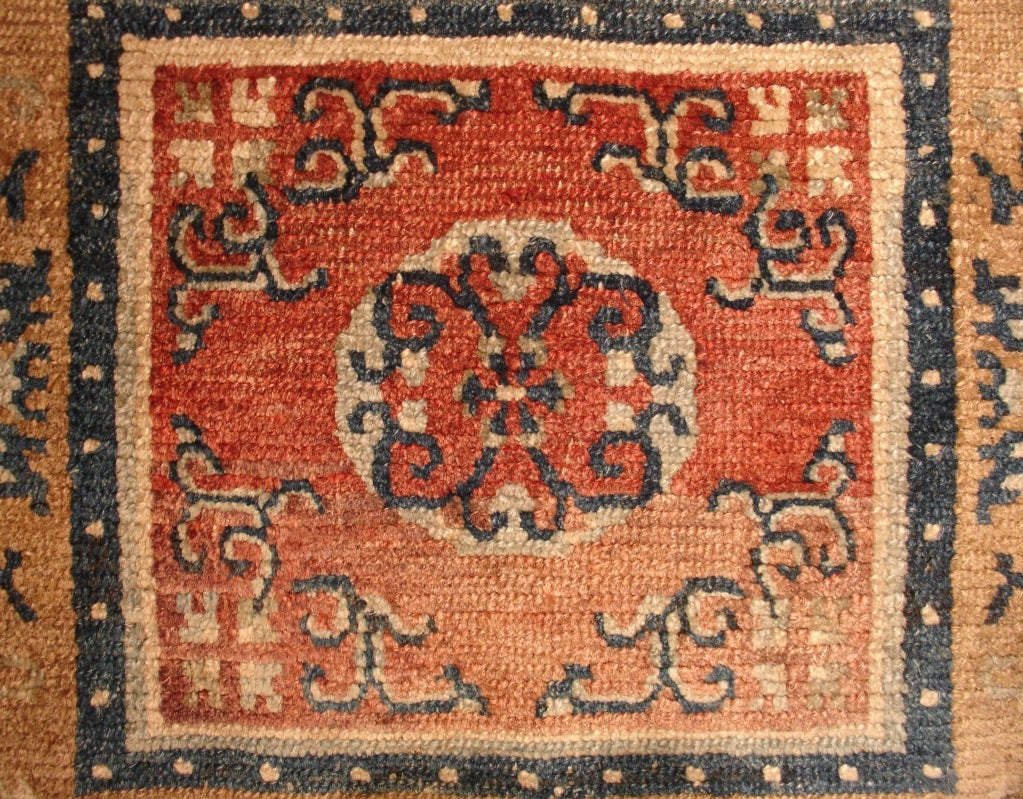 Tibetan Square Seating Carpet In Good Condition In Austin, TX
