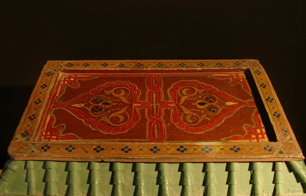 Polychromed A Mudejar Painted Chest