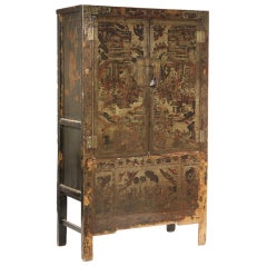 Vintage A Chinese Painted and Lacquered Cabinet