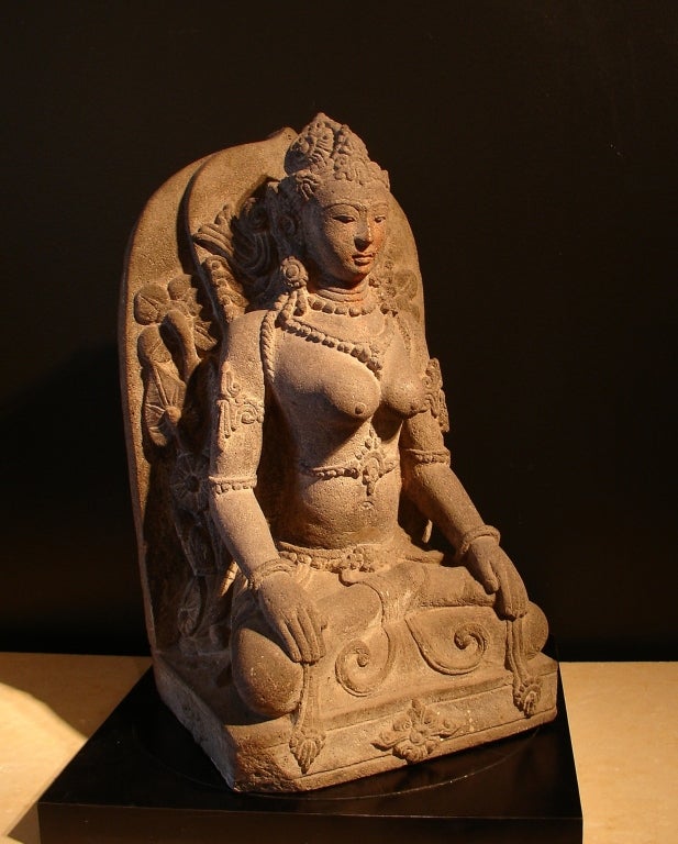 A Majapahit carved andesite (volcanic stone) figure of Devi. Most likely a deified mortuary image of an esteemed queen or princess.

Devi is generally regarded as the embodiment of feminine energy from which all other goddesses originate. She is