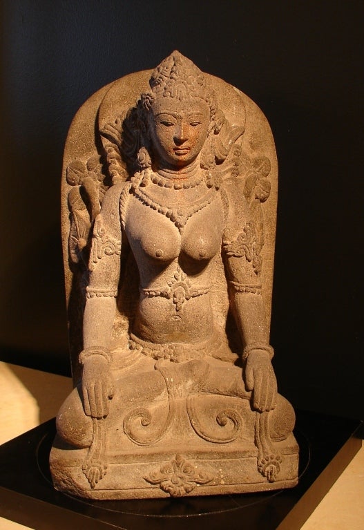 18th Century and Earlier An Indonesian Andesite Figure of Devi