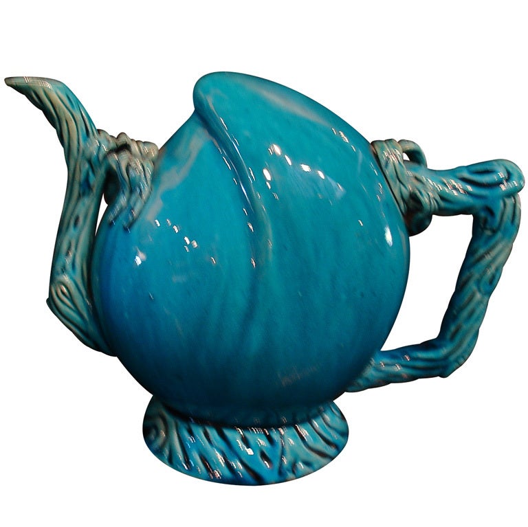Turquoise Glazed Cadogan Wine or Tea Pot