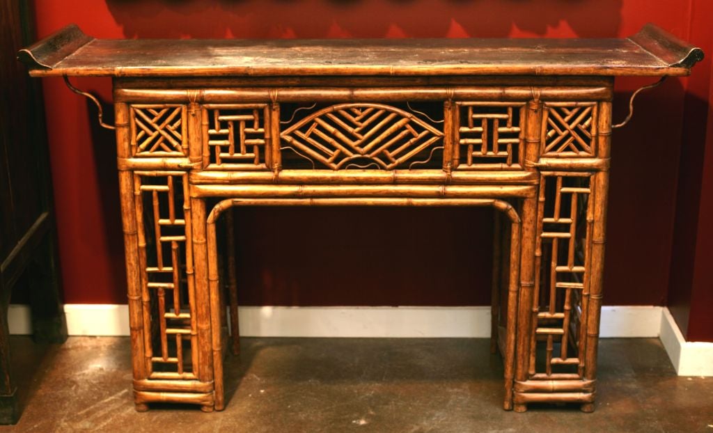 Bamboo Altar Table with Lacquer Top
