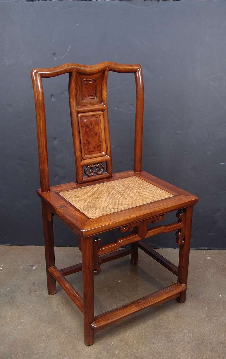 19th Century A Pair of Huanghuali Southern Officials Hat (Nanguanmaoyi) Side Chairs