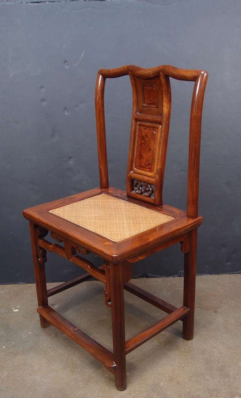 Burl A Pair of Huanghuali Southern Officials Hat (Nanguanmaoyi) Side Chairs