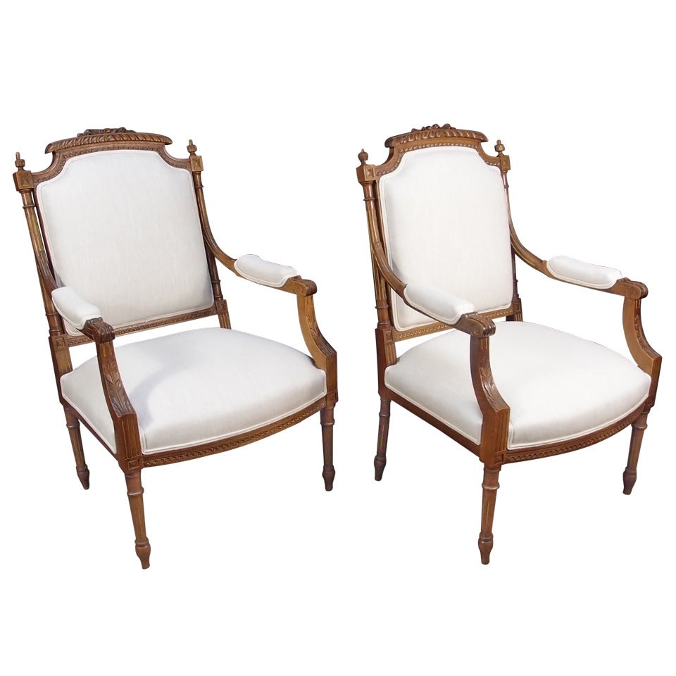 Pair of French Louis XVI Style Fateuils