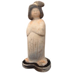 Chinese Tang Dynasty Pottery Court Lady