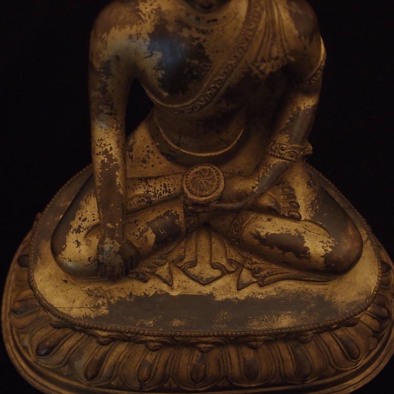 Nepalese Gilt Bronze Figure of the Medicine Buddha Bhaisajyaguru