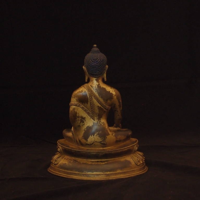 Cast Gilt Bronze Figure of the Medicine Buddha Bhaisajyaguru