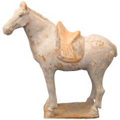 Used Chinese Tang Dynasty Painted Pottery Model of a Horse