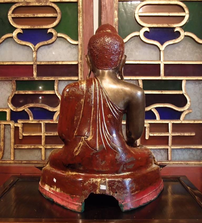 Gilt Burmese Mandalay Style Bronze Buddha