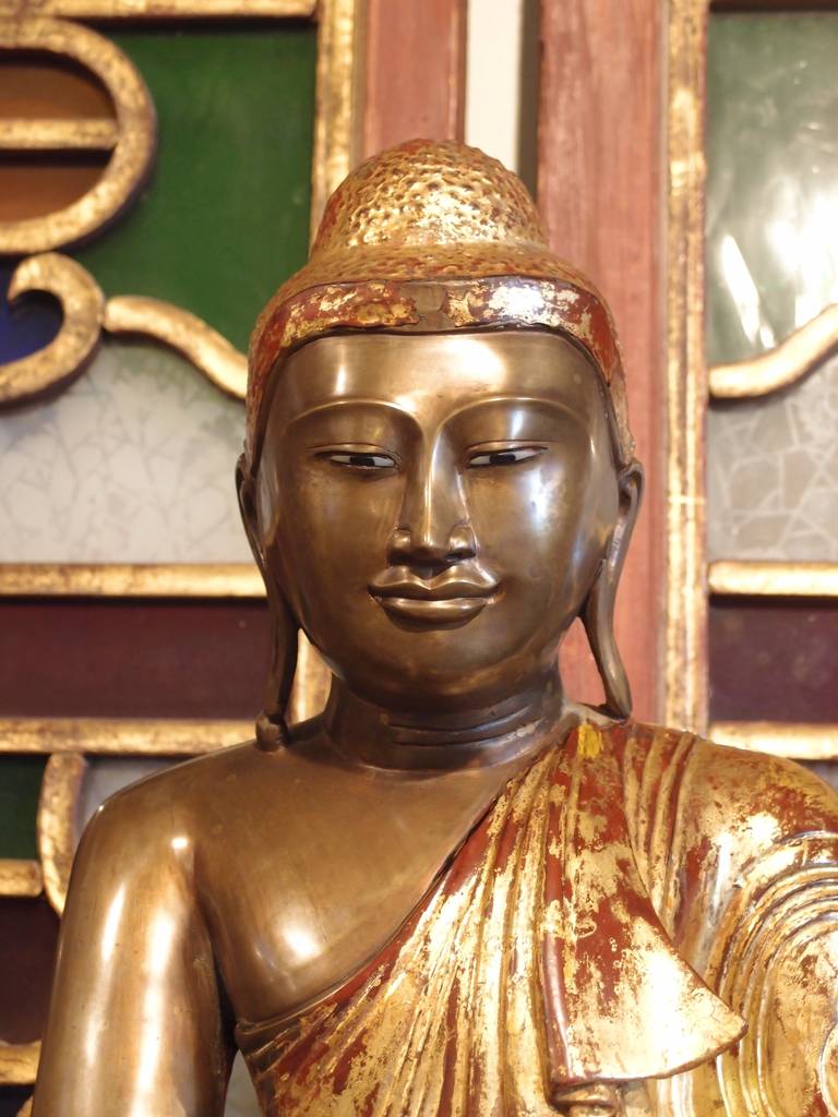 19th Century Burmese Mandalay Style Bronze Buddha