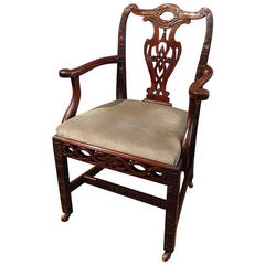 Chinese Export Chippendale Style Armchair, Late 18th Century 5