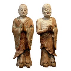 Chinese Wood and Polychromed Buddhist Sculptures
