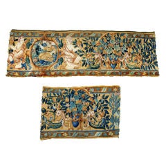 Two Flemish Tapestry Border Fragments