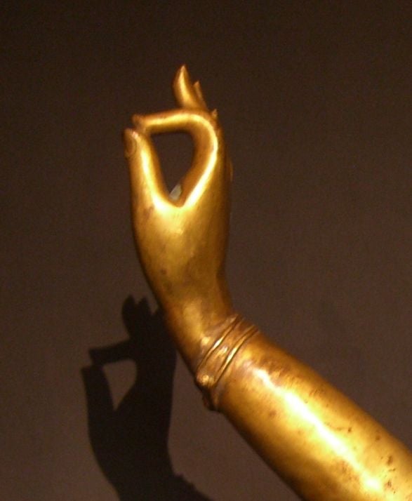 Cast A Sino-Tibetan Gilt Bronze Arm of the Bodhisattva Tara