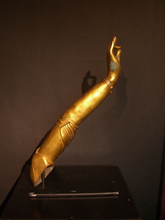 Ormolu A Sino-Tibetan Gilt Bronze Arm of the Bodhisattva Tara