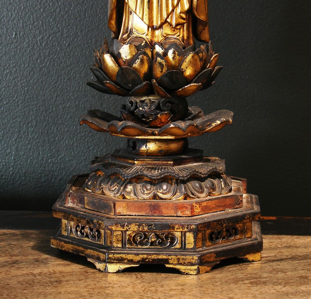 Giltwood A Japanese Standing Shaka Nyorai Buddha