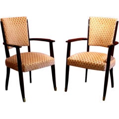 A Pair of Art Deco Open Armchairs by Jules Leleu