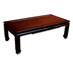 French Chinoiserie Black Lacquer Coffee Table