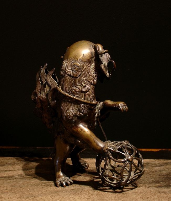 Chinese Bronze Foo Dog Form Censer