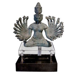 Khmer Bronze Figure of Prajnaparamita with Eleven Faces 4