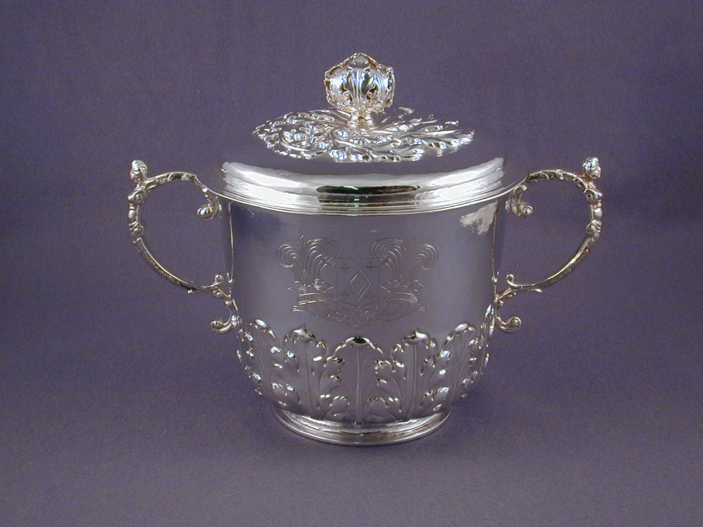 James II Period Sterling Silver Porringer & Cover