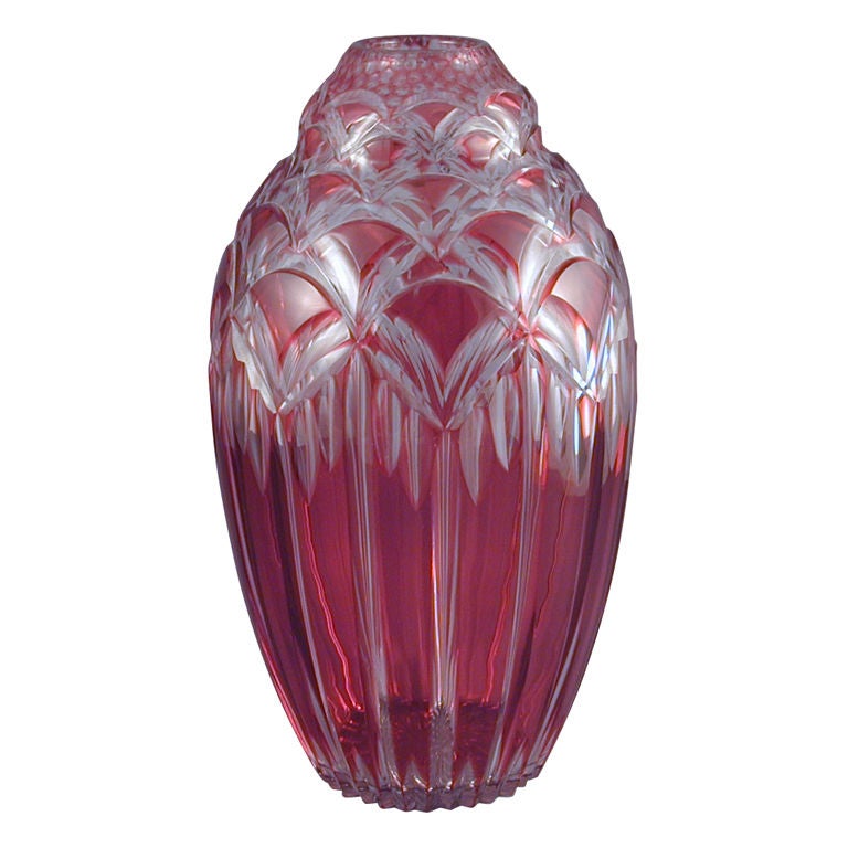 VAL ST LAMBERT Glass Vase For Sale