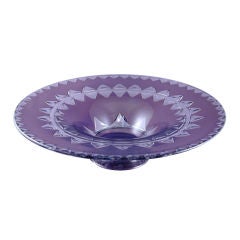 Art Deco Glass Footed Bowl