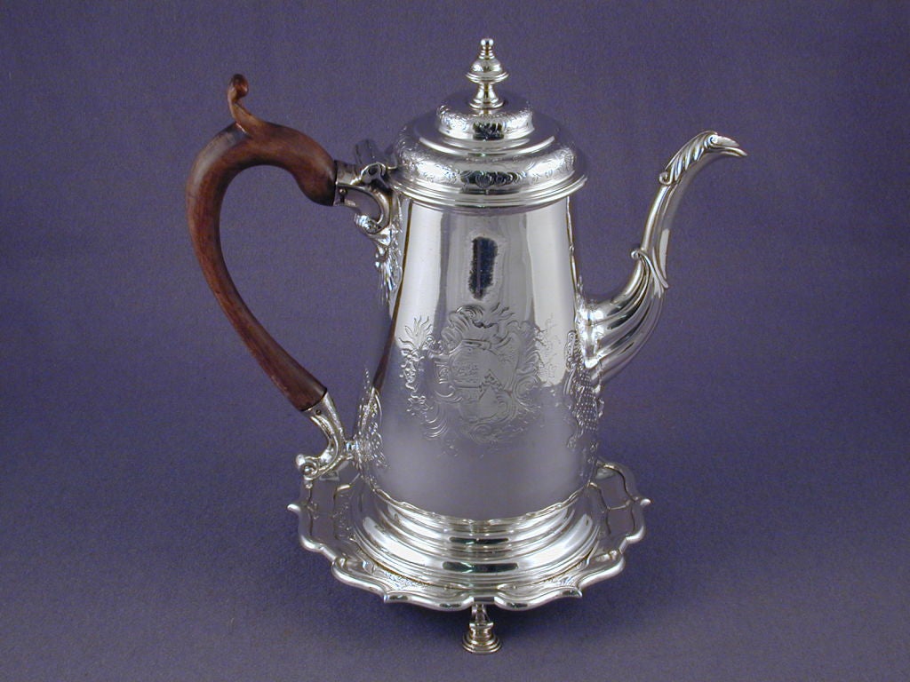 Silver Coffee Pot on Stand