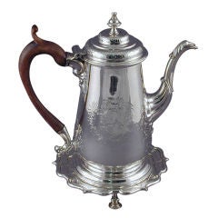 Antique Silver Coffee Pot on Stand
