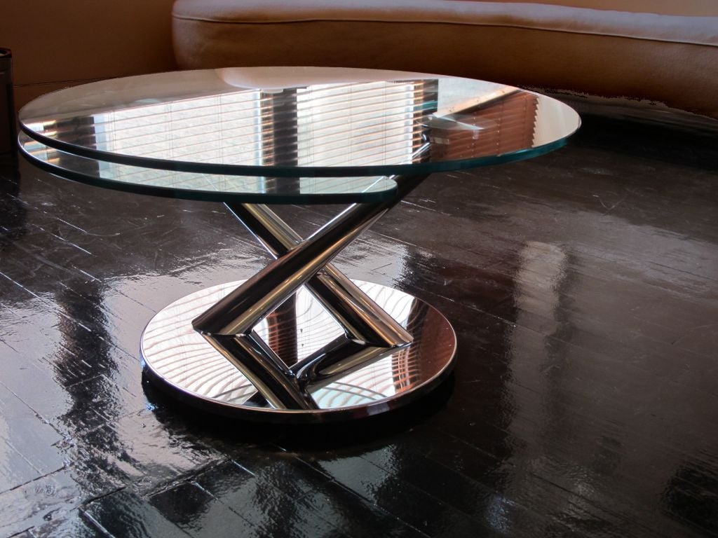 Contemporary Glass Art Deco Table For Sale