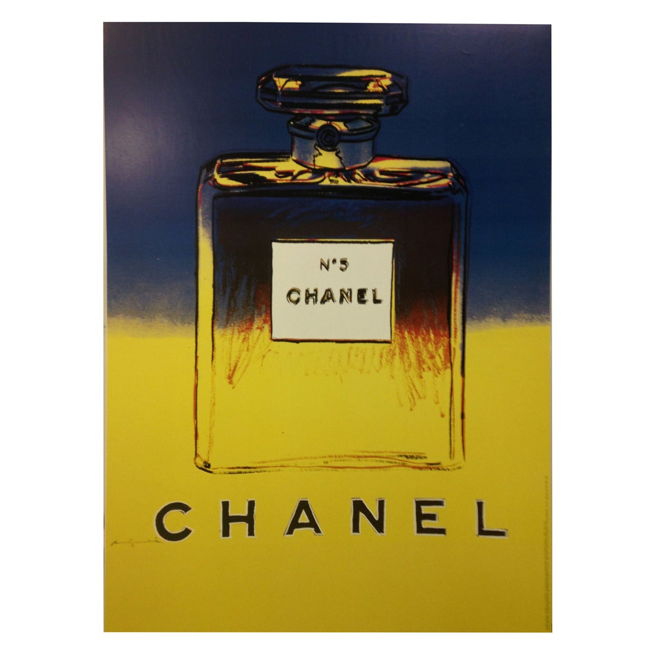 Andy Warhol, Original Chanel Campaign Poster, Paris, 1997 (Blue & Yellow)