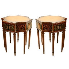 pair of Maitland Smith end tables