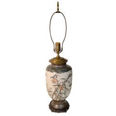 antique Japanese cloisonne lamp