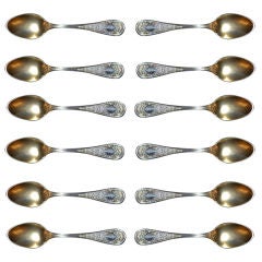 Antique set of 12 sterling spoons