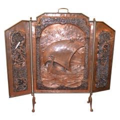 Antique copper firescreen