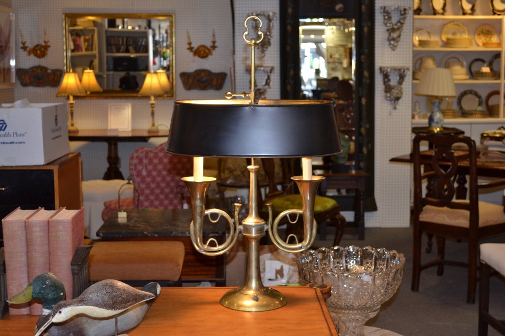 Pair of brass lamps made by Chapman