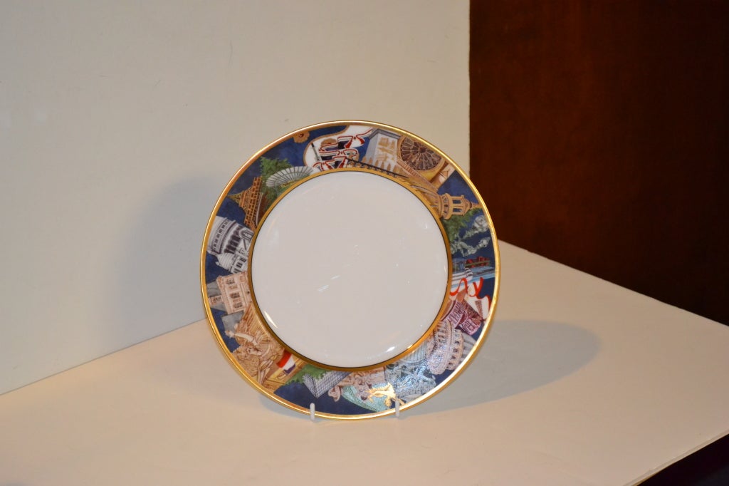set of Bernadaud china Metropoles pattern